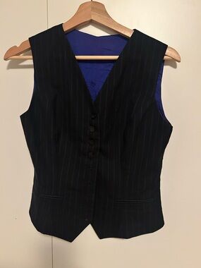 Navy Pinstripe Vest